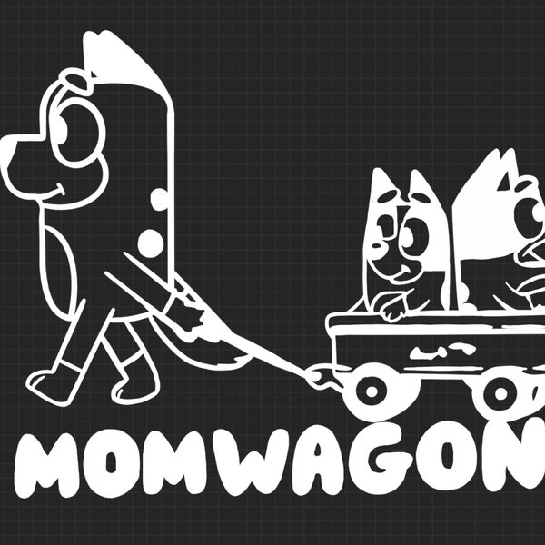 Bluey Mom Wagon Sticker