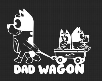 Bluey Dad Wagon Aufkleber