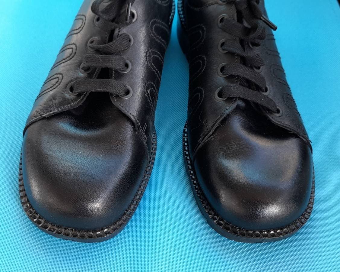 70s DEADSTOCK black CLARKS COMMANDOS shoes uk 2.5 3 Etsy