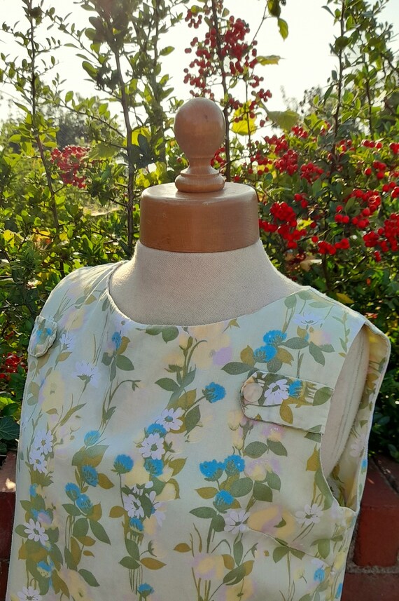 60 pale mint GREEN  blue lemon FLORAL nilvera de … - image 6