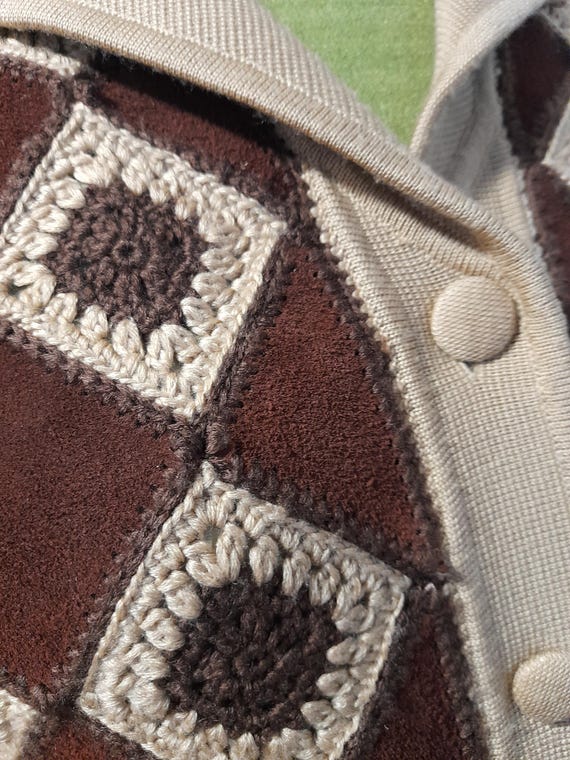 60s 70s dimonelli BROWN and coffee diamond check … - image 6