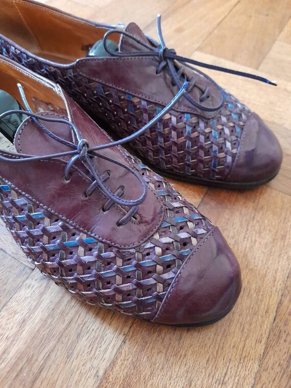 Women's BURGUNDY BASKETWEAVE SHOES by raffaella ve