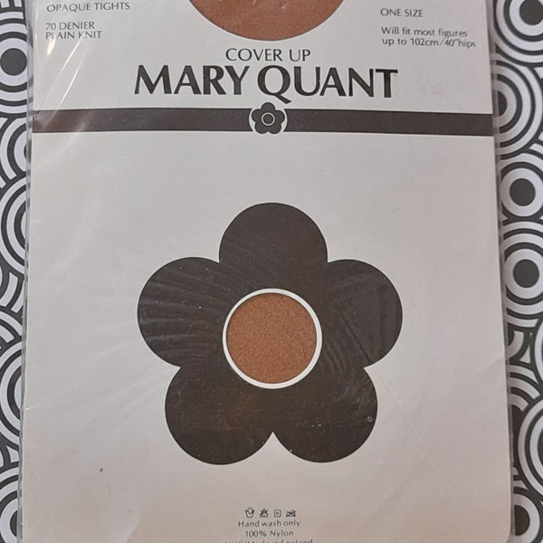 Nouveau vieux stock des années 70 MARY QUANT couvrez-les COLLANTS jusqu'à 40 pouces de hanche taille unique Cayenne mod