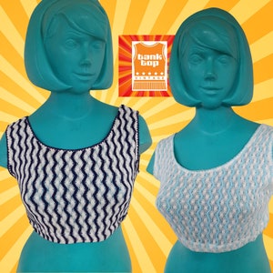 Pair x 60s sixties CROPPED BRALETTE TOPS by fulmar uk 6 to 8