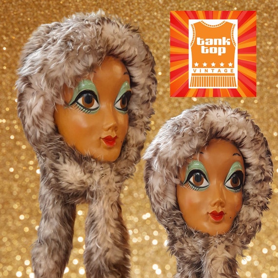 60s ITALIAN SHEEPSKIN Sheerling Mod Twiggy Helmet Style HAT  display picture 2