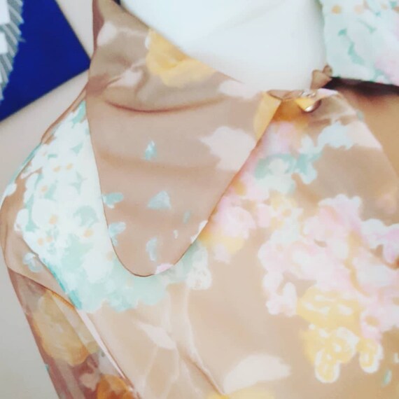 Vintage ST MICHAEL BEAGLE collar floral chiffon bl