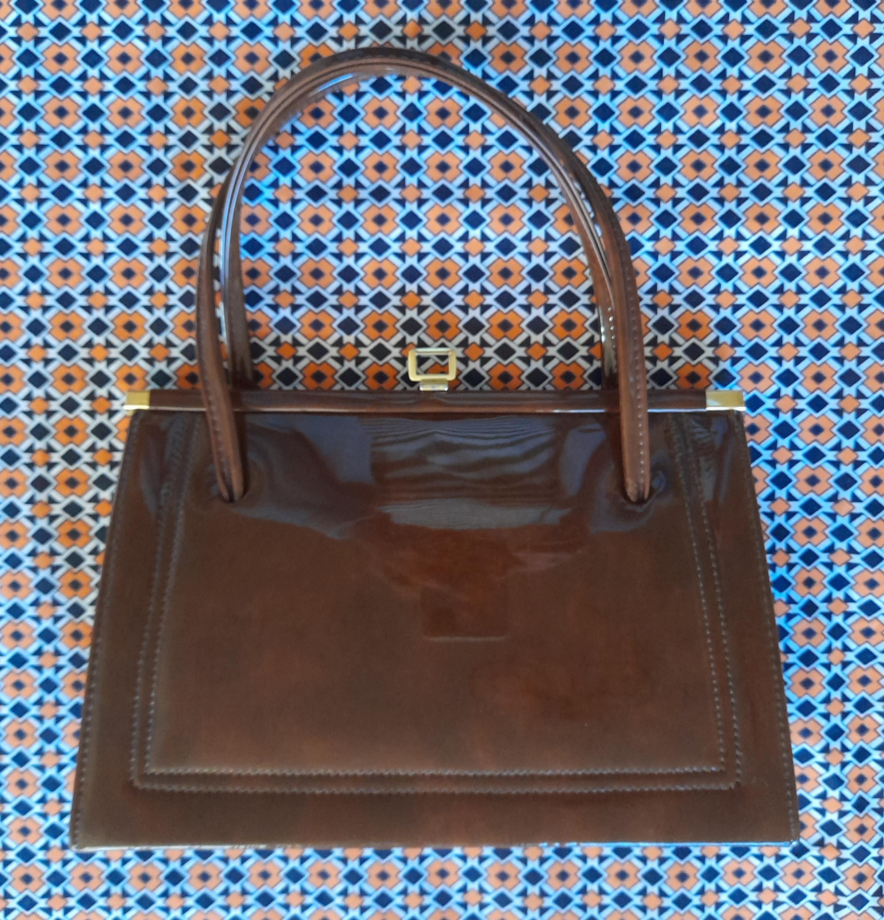 60s Chestnut Mid BROWN Glossy Marbled Klly BAG by MACLAREN 
