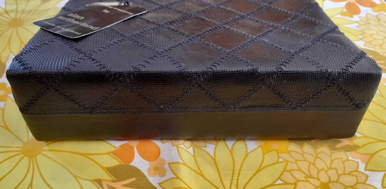60s 70s DEADSTOCK alan sutherland BLACK patchwork KELLY bag mod sixties