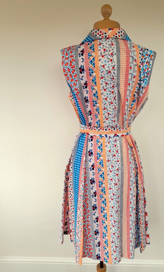 70s deadstock multi PATCHWORK print dagger collar… - image 9