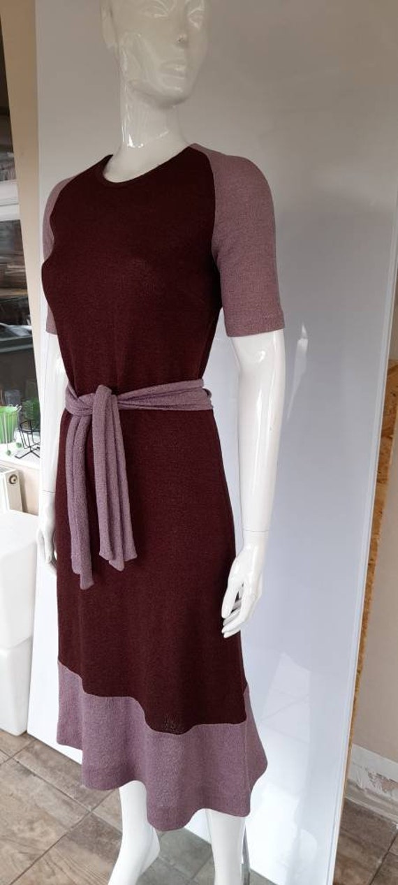 Buy 70s Marlborough Burgundy and Pink SEVENTIES JUMPER DRESS Uk 8 Online in  India - Etsy