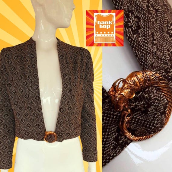 70s Brown Diamond Check Handmade Wool Mix SEVENTIES Check