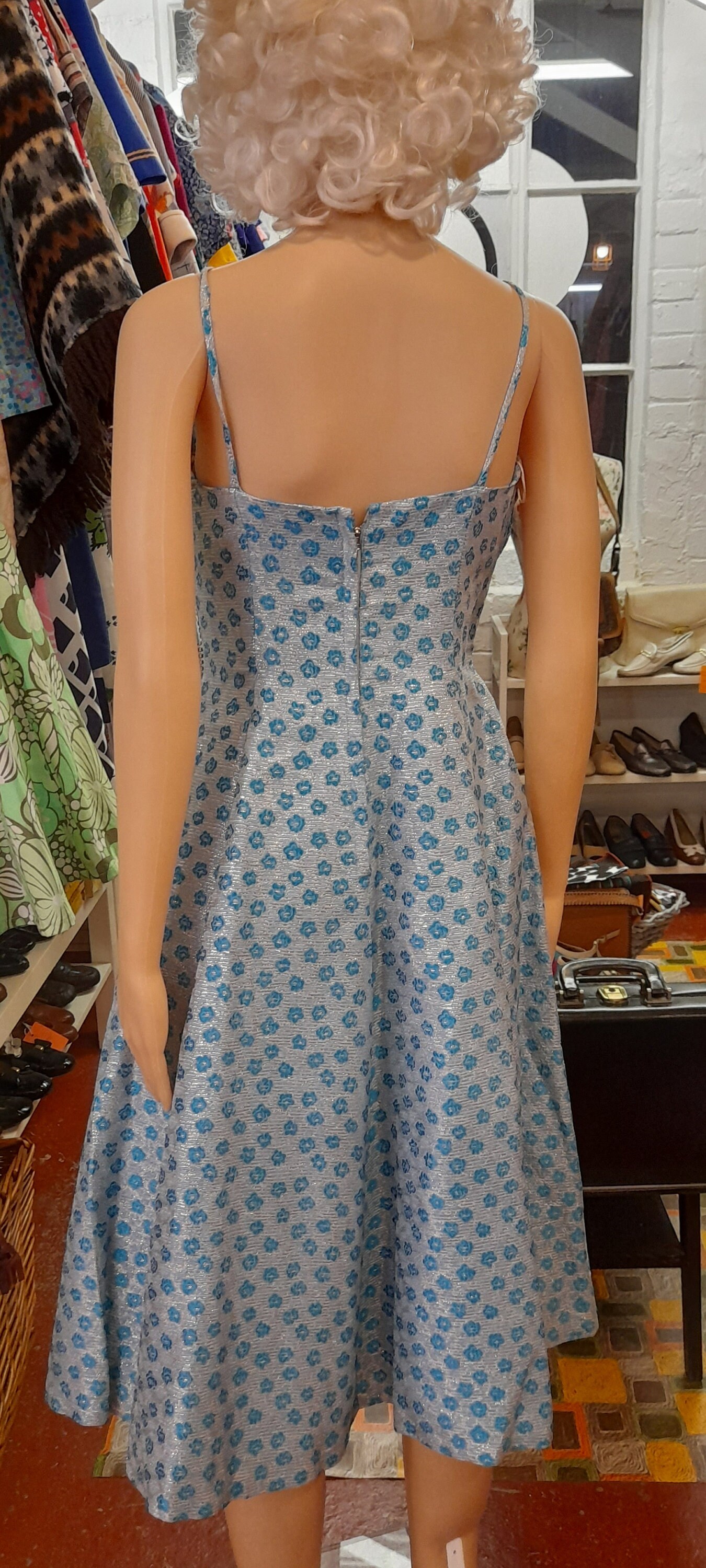 20-17 lurex turquoise dress