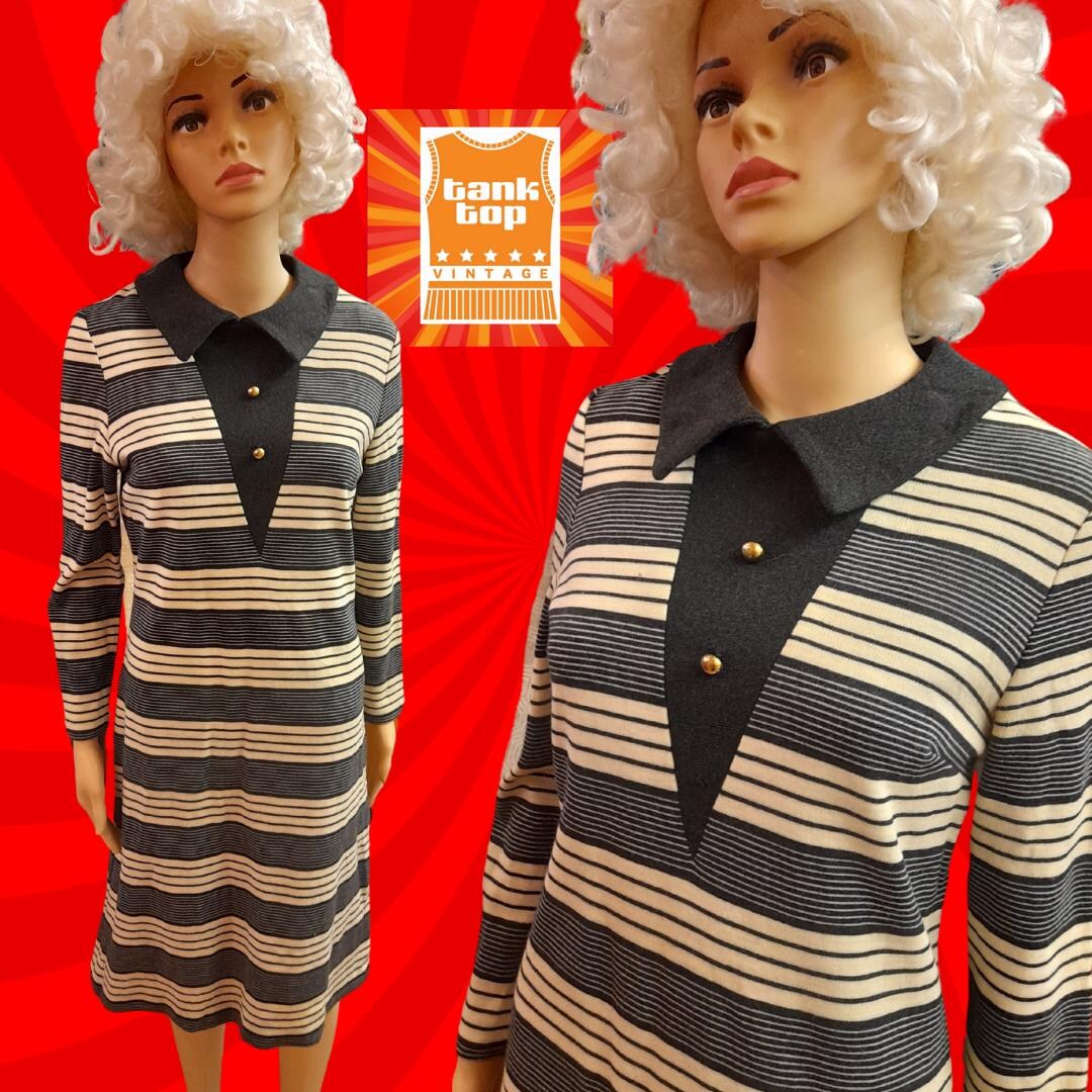 Just Love Women's Striped Maxi Dress - V-Neck Knit Jersey T-Shirt Dress, Black Variegated Stripe