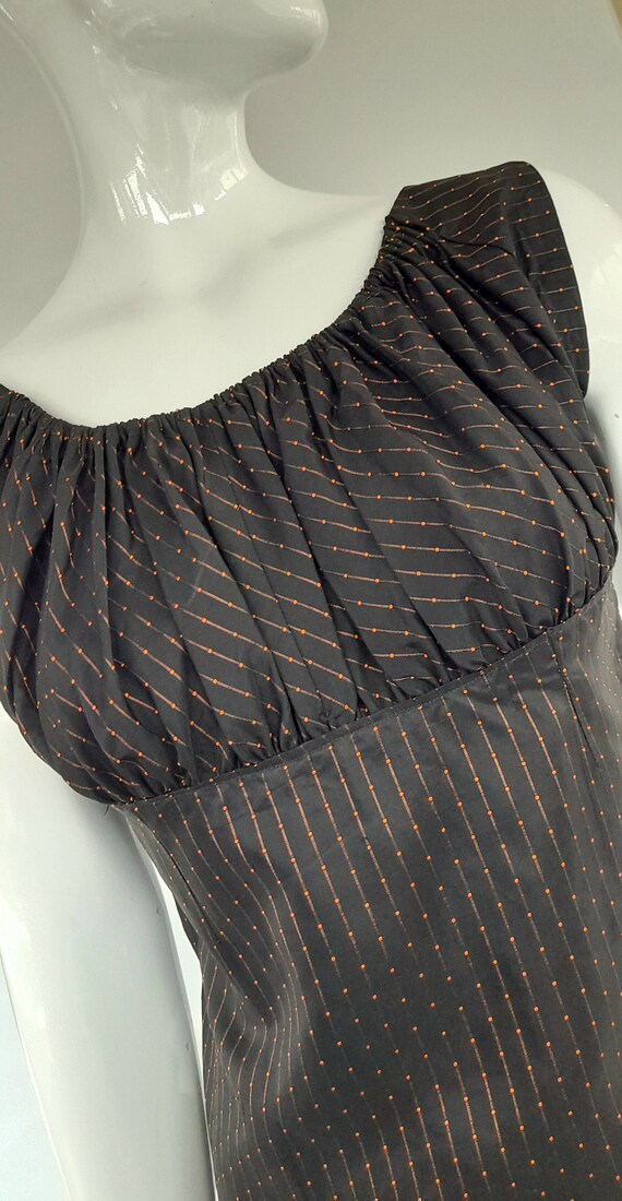 60s BLACK and COPPER lurex regency style cocktail… - image 8