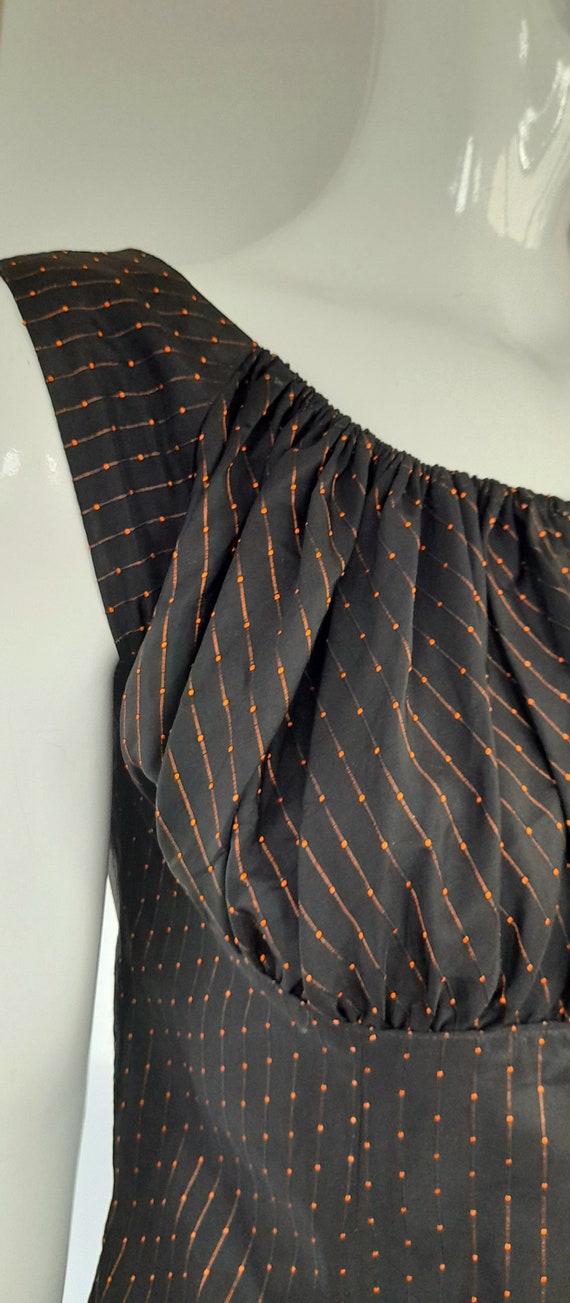 60s BLACK and COPPER lurex regency style cocktail… - image 6
