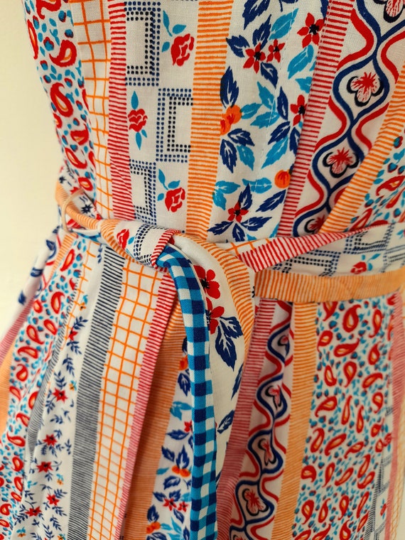 70s deadstock multi PATCHWORK print dagger collar… - image 3