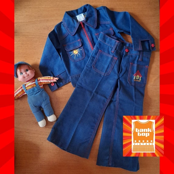 Denim trouser suit hot sale