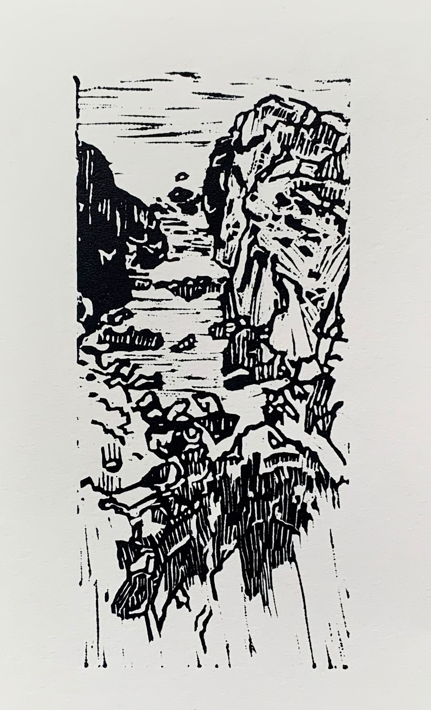 Ilfracombe Rocks, Devon- Linocut Print - Etsy