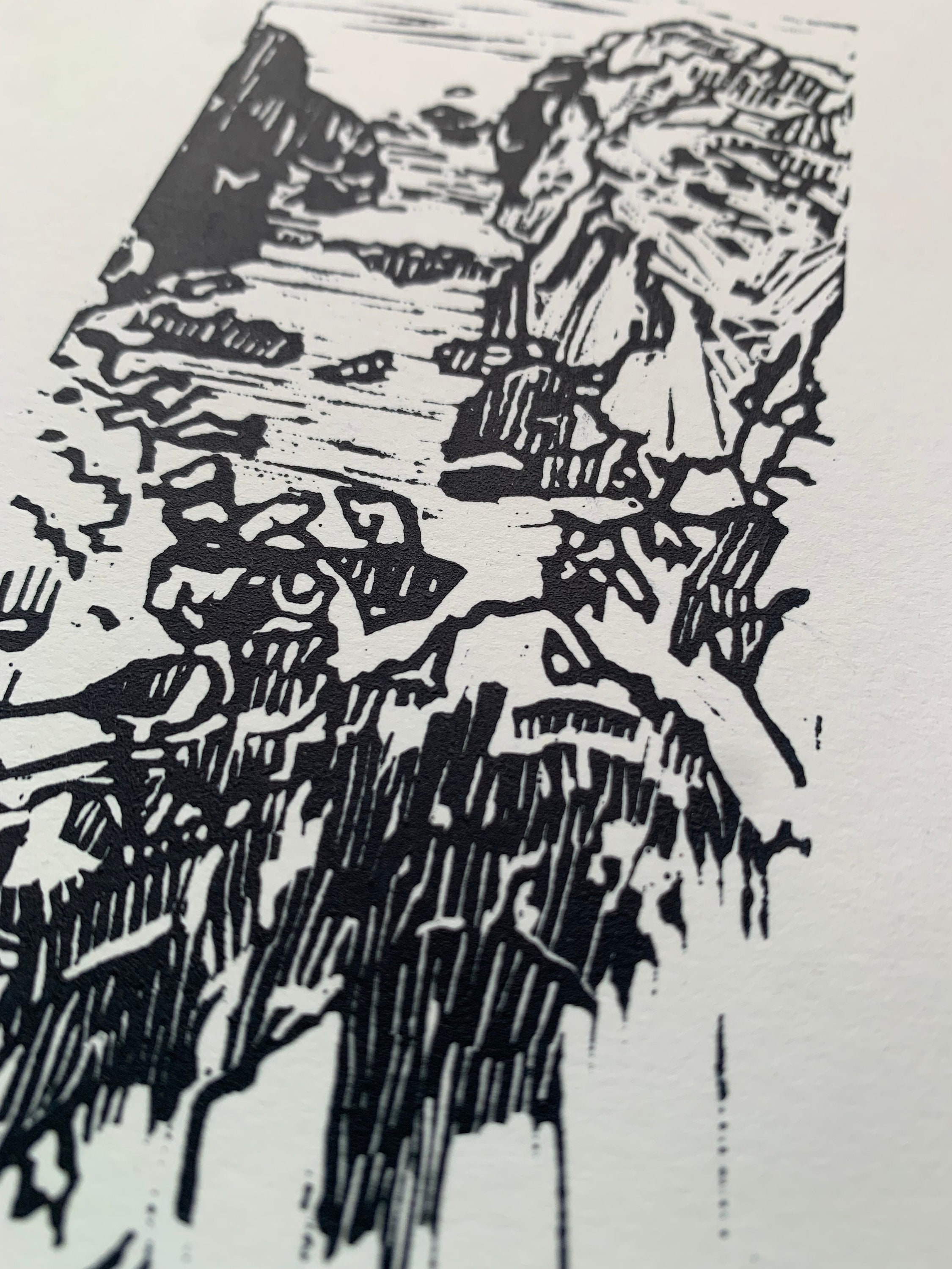 Ilfracombe Rocks, Devon- Linocut Print - Etsy