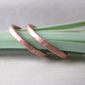 Narrow fine ring rose gold or rose gold single ring/set wedding ring engagement ring simply forged rustic cut-in ring side ring Boho