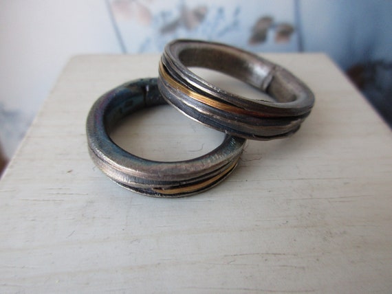 Extraordinarios de rústicos estrechos de plata Etsy España