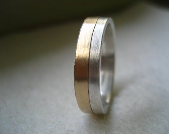 Verlobungsring Ehering Herrenring Trauring 14k Roségold Rotgold Silber bicolor