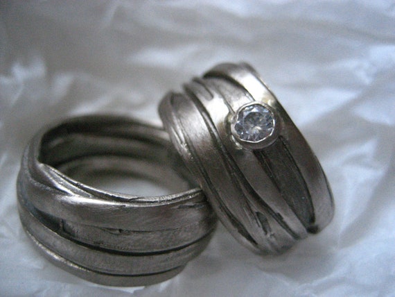 Anillos de boda inusuales de boda hechos a mano Cintas Etsy España