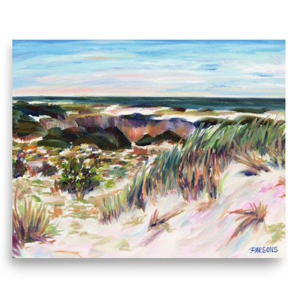 Jetty, Long Beach Island, New Jersey. Fine Art Print. from oil painting, by Pamela Parsons. Jersey Shore print. Beach painting. Seascape