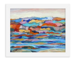 Maine Framed Print. Ogunquit, Maine. from impressionist oil painting, Pamela Parsons, Maine Coast Print. Ogunquit Print. Abstract Landscape.