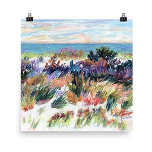 Long Beach Island Print, Jersey Shore. from impressionist oil painting, by Pamela Parsons, beach print, Barnegat Light Print, New Jersey Art