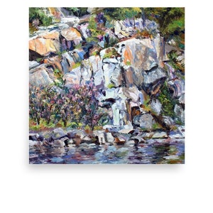 Rockport Quarry, Cape Ann, Massachusetts. Fine art print. from oil painting, by Pamela Parsons. Flat Ledge Quarry. 10x10&quot; to 14x14&quot; Sizes.
