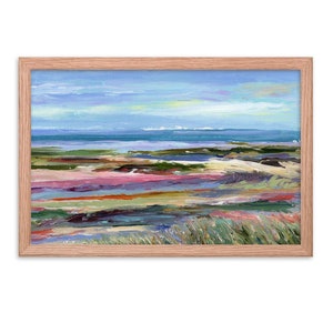 Brewster Flats, Cape Cod Bay, Massachusetts. Framed Fine Art Print. from impressionist oil painting, by Pamela Parsons. 12x18". Cape Cod Art