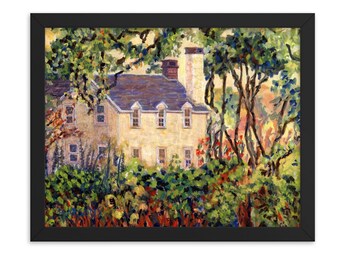 Tyler Park Framed Art Print, Farmhouse painting, Bucks County, Pennsylvania landscape, from impressionist oil painting, by Pamela Parsons,