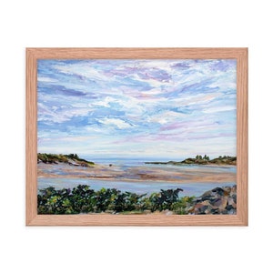 Ogunquit morning, Maine Coast. Framed Fine Art Print. from oil painting, by Pamela Parsons. Ogunquit art print, beach art print, beach walk