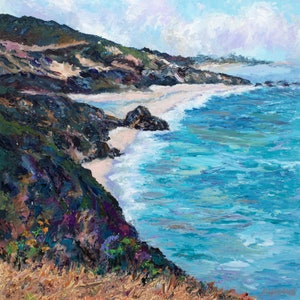 Big Sur Painting, Wild Beach, Big Sur, California Coast, original oil painting, by Pamela Parsons. California Painting. Big Sur Art. beach.