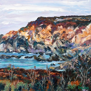 Big Sur Painting, Majestic Big Sur, California Coast, original oil painting, oil on panel, Pamela Parsons. California Painting, Big Sur art.