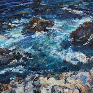 Big Sur Painting, Wild Surf, Big Sur, California Coast, original oil painting, by Pamela Parsons. California Painting. Rocky Coast, seascape