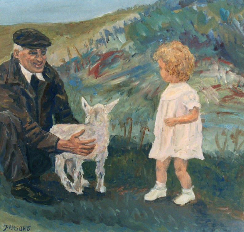 RÃ©sultat de recherche d'images pour "peinture petite fille et grand-pÃ¨re"