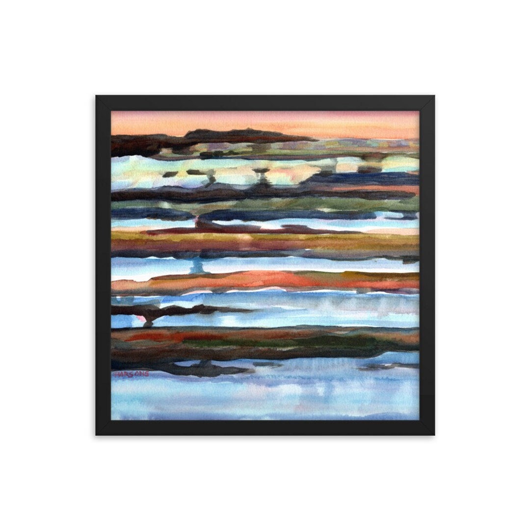 Tides of Provincetown, Cape Cod, Massachusetts. Framed Fine Art Print. From Watercolor Painting