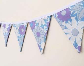 Floral vintage fabric bunting