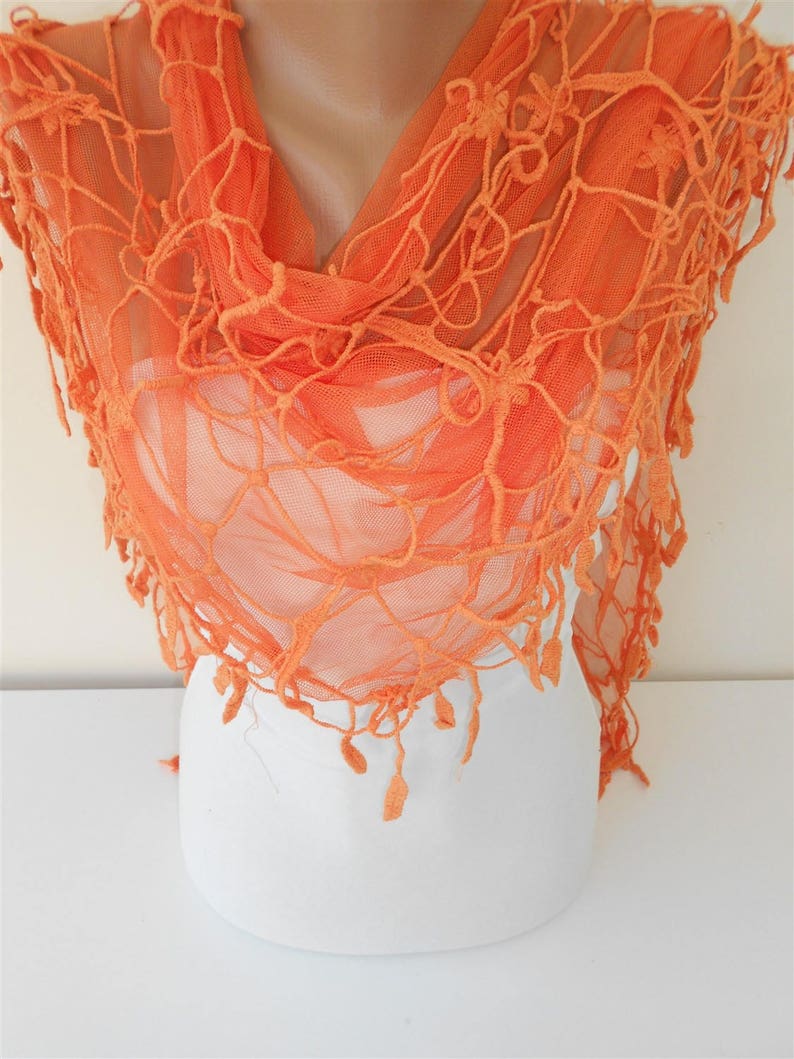 Halloween Fashion Scarf Orange Scarf Shawl fall accessories Etsy
