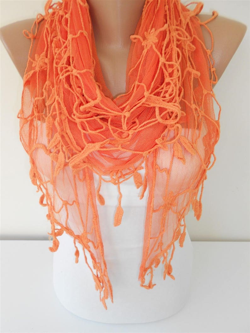 Halloween Fashion Scarf Orange Scarf Shawl fall accessories Etsy