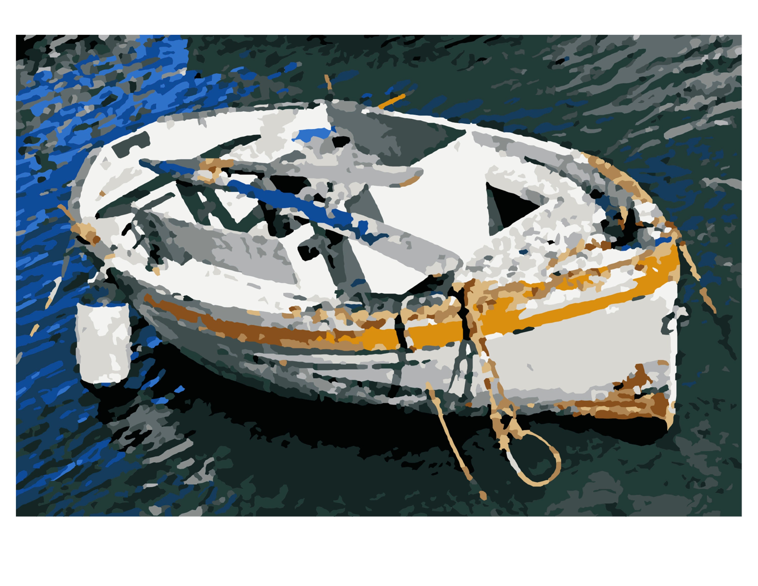 Painted Boat Paint by Numbers Adult Color by Number Instant Etsy