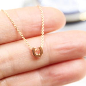 Horseshoe Necklace In Gold/Silver/Rose Gold, .925 Sterling Silver Chain,Tiny Horse&#39;s Hoof, Lucky Charm