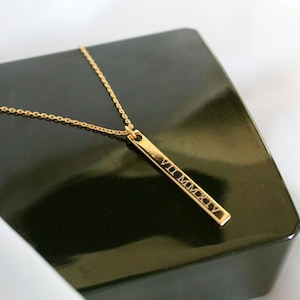 Engravable Bar Necklace, Roman Numerals, Date, Longitude/ Latitude, Greek Letters, Bulk Sorority Order, Custom Engraving