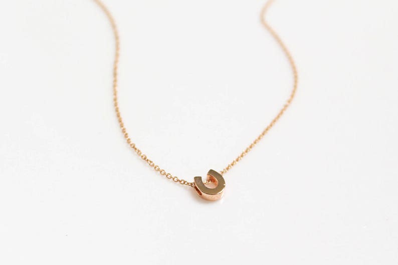 .925 Sterling Silver Chain,Tiny Horse/'s Hoof Horseshoe Necklace In GoldSilverRose Gold Lucky Charm