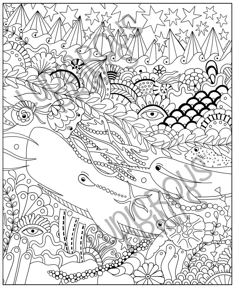 Download Colouring Pages for Adults Coloring Doodle Sealife Ocean ...