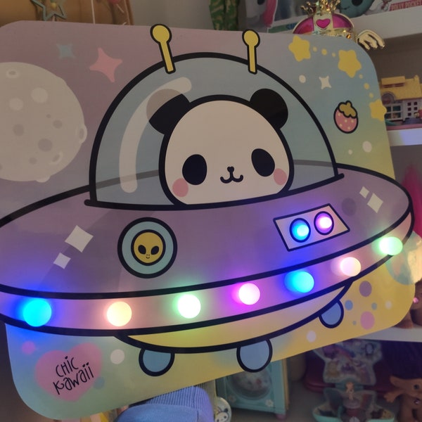 Chic kawaii panda space wall lamp