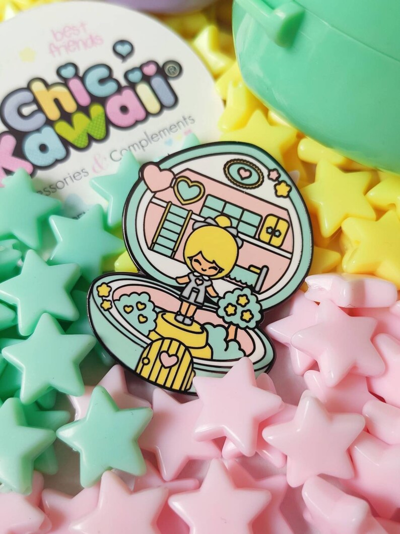 Chic kawaii polly pocket style pin chic kawaii original design character.