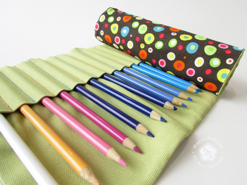 Roll Up Pencil Case Large Pencil Case for 30 Pencils Etsy